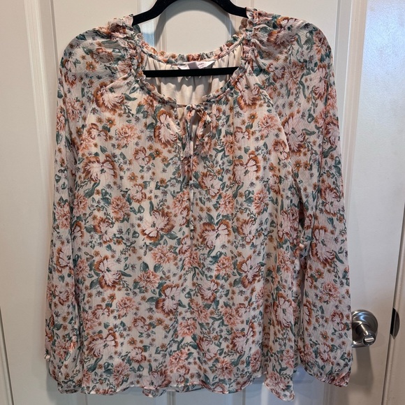 Lauren Conrad Floral Print Women's Top size L - Picture 1 of 2